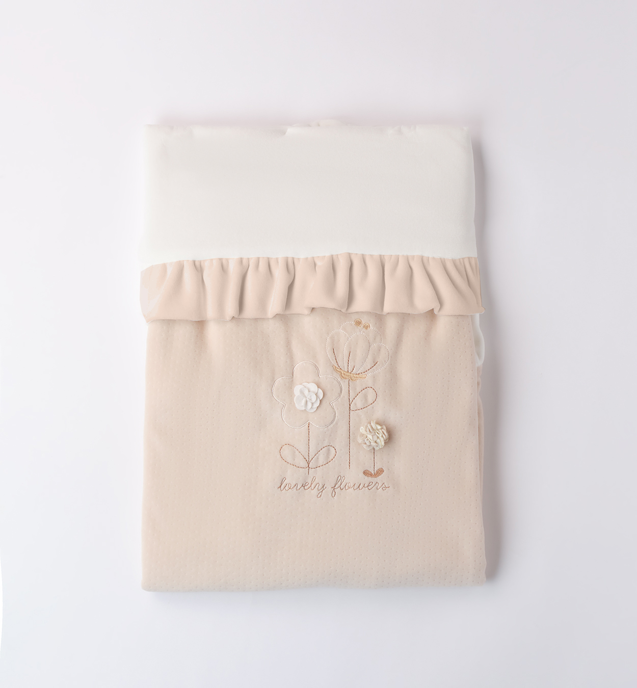 iDo- Copertina culla/carrozzina in ciniglia imbottita